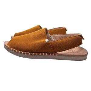 REEF WOMEN'S ESCAPE SLINGBACK PEEP TOE SHOES IN MUSTARD YELLOW - 6